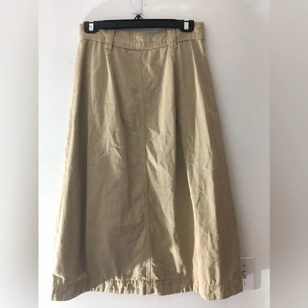 Sezane Clarina Skirt in Safari Beige Size 36 FR Cotton Button Up Midi Skirt - Picture 16 of 16